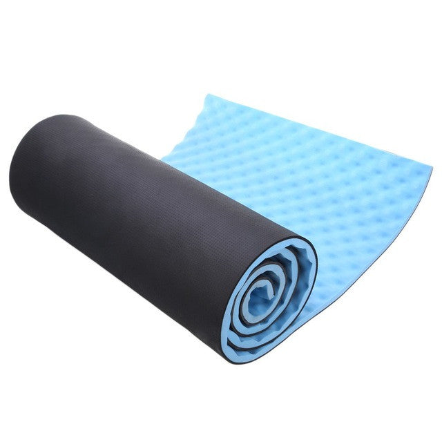 1.5CM Thick Yoga Mat Single Outdoor Exercise Sleeping Camping Yoga Mat with Carrying Straps EVP Blue Utility Yoga Mats Fitness